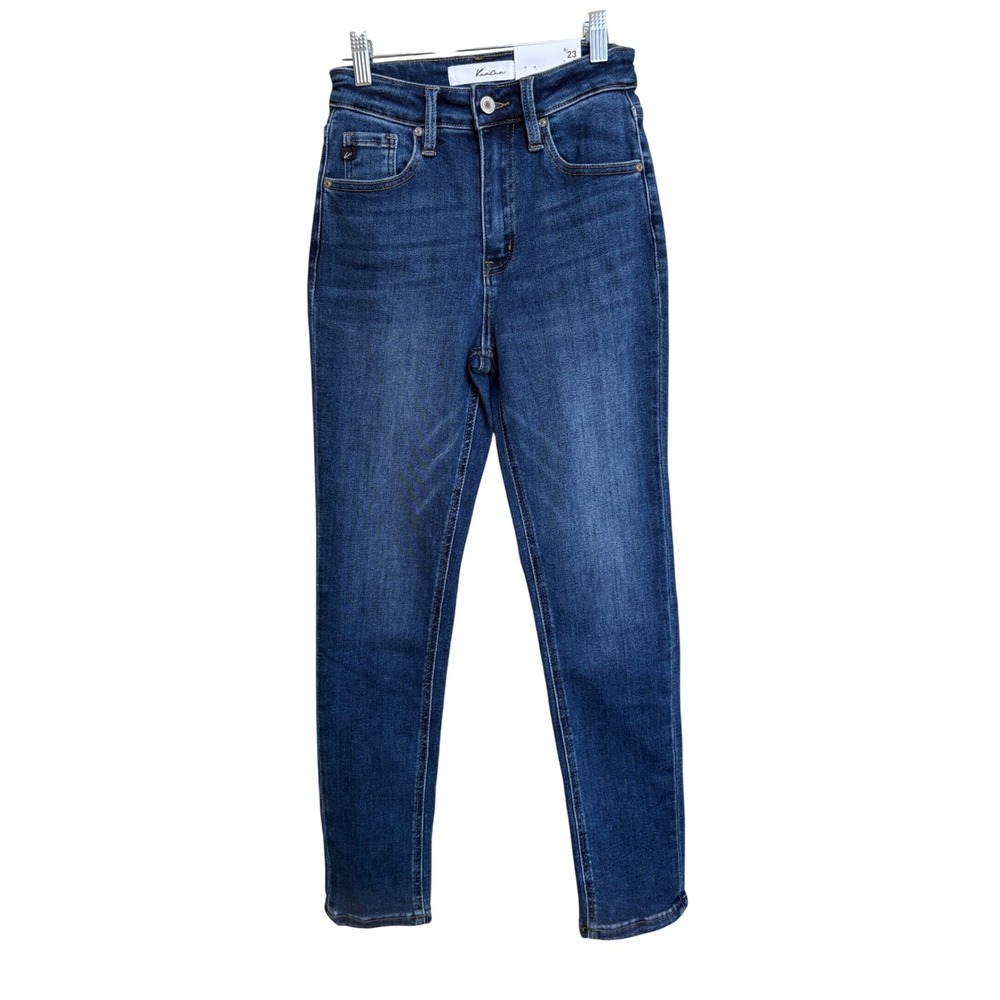 NWT KanCan High Rise Slim Straight Jeans Dark Wash Denim Size 0/23 KC11252D